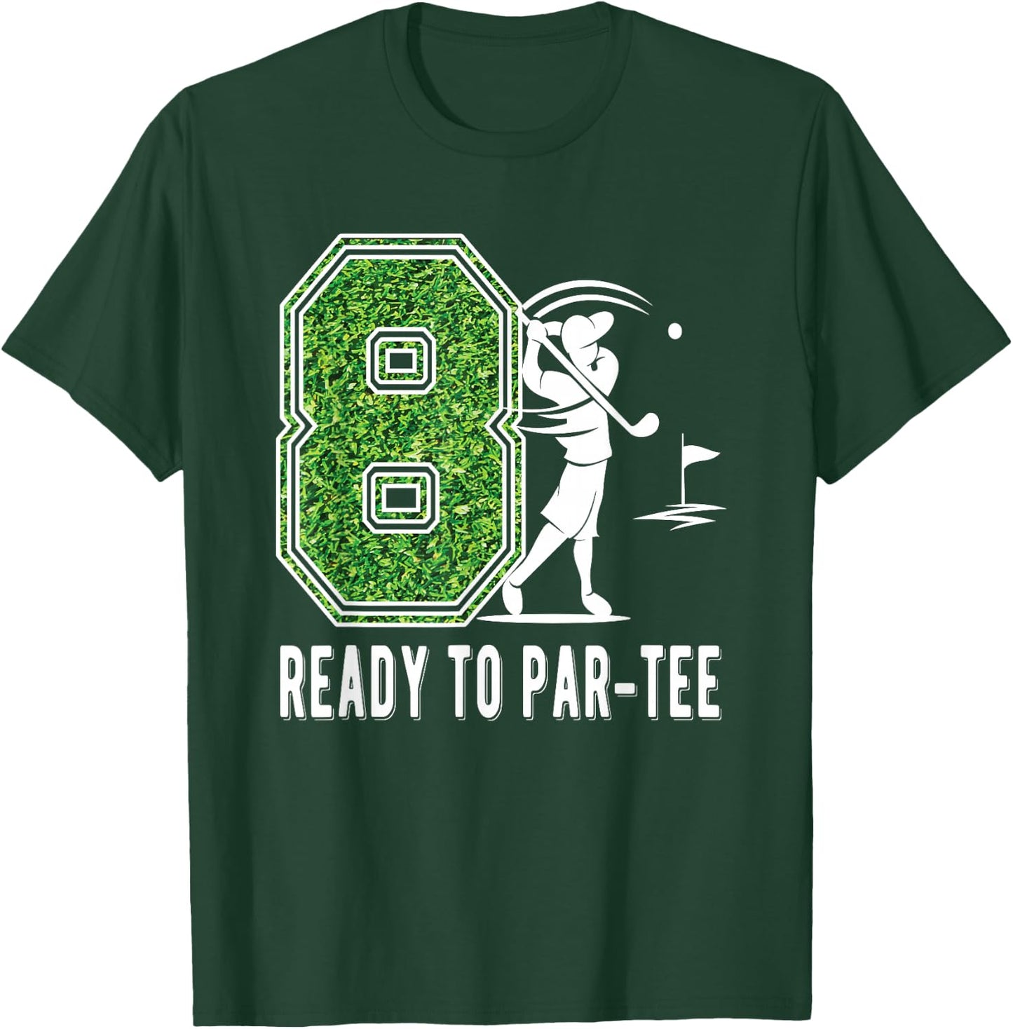 8th Birthday Golfer Boy Eight Year Old Golf Player T-Shirt - T-Shirt | Forest