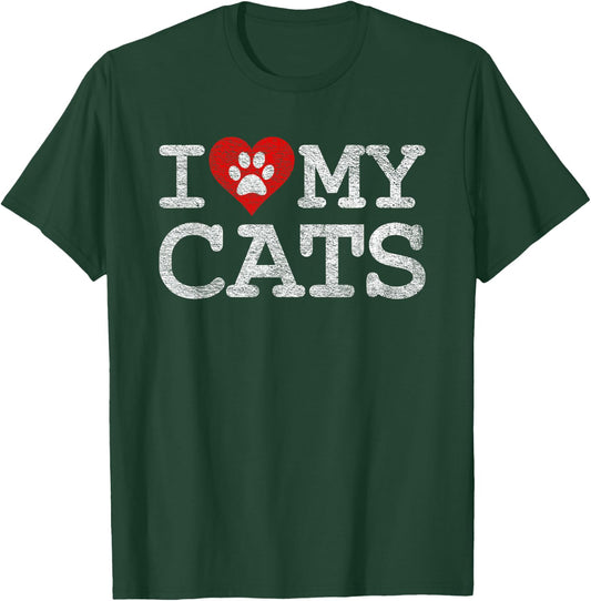 I Love My Cats I Heart My Cats T-Shirt - T-Shirt | Forest