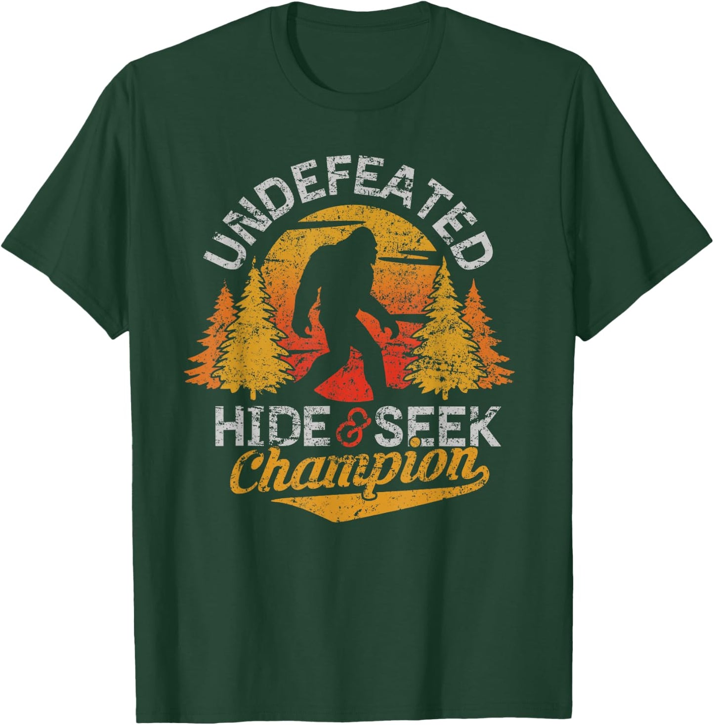 Bigfoot Hide and Seek Champion Shirt Sasquatch Men Kids T-Shirt - T-Shirt | Forest