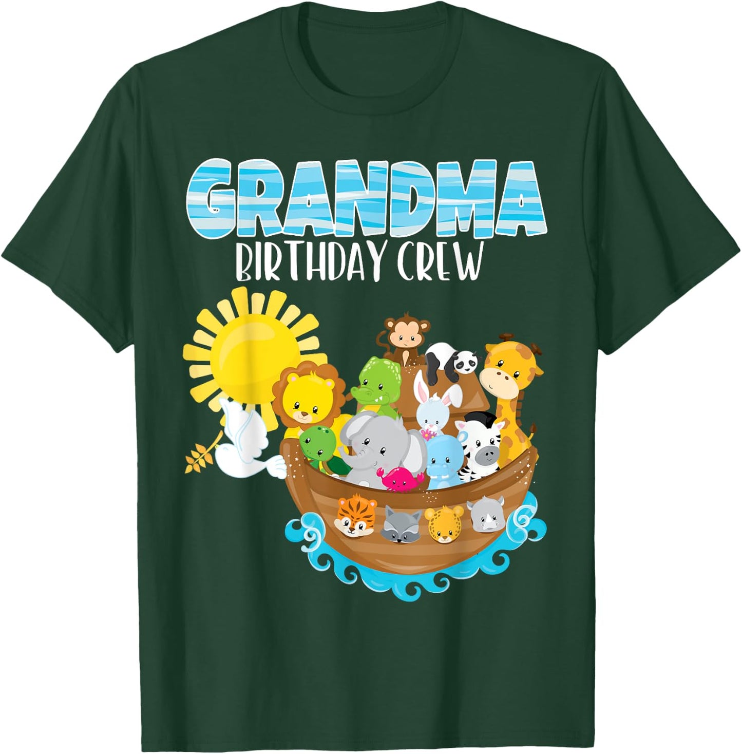 Noah's Ark Birthday Party Grandma Birthday Crew Toddler Bday T-Shirt - T-Shirt | Forest