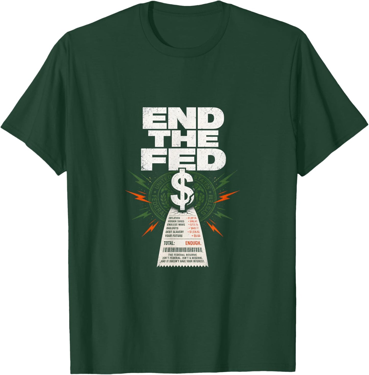 End The Fed Inflation Political Humor T-Shirt - T-Shirt | Forest