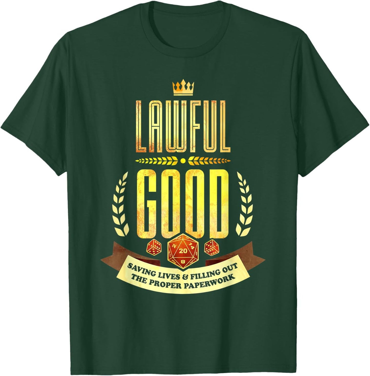 Lawful Good D20 Dice RPG Alignment T-Shirt - T-Shirt | Forest