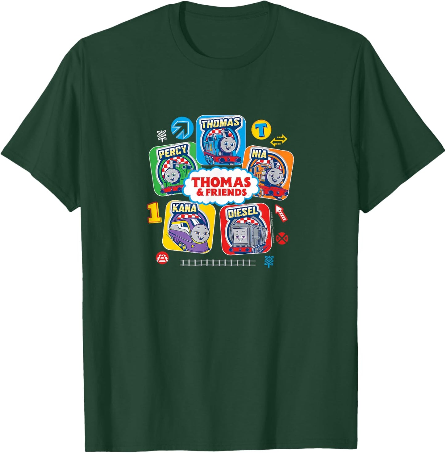 Thomas & Friends - Thomas & Friends Grid Small T-Shirt - T-Shirt | Forest