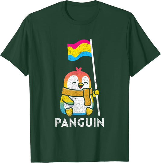 Pansexual Flag Pan Pride Penguin Gift Pansexual T-Shirt - T-Shirt | Forest
