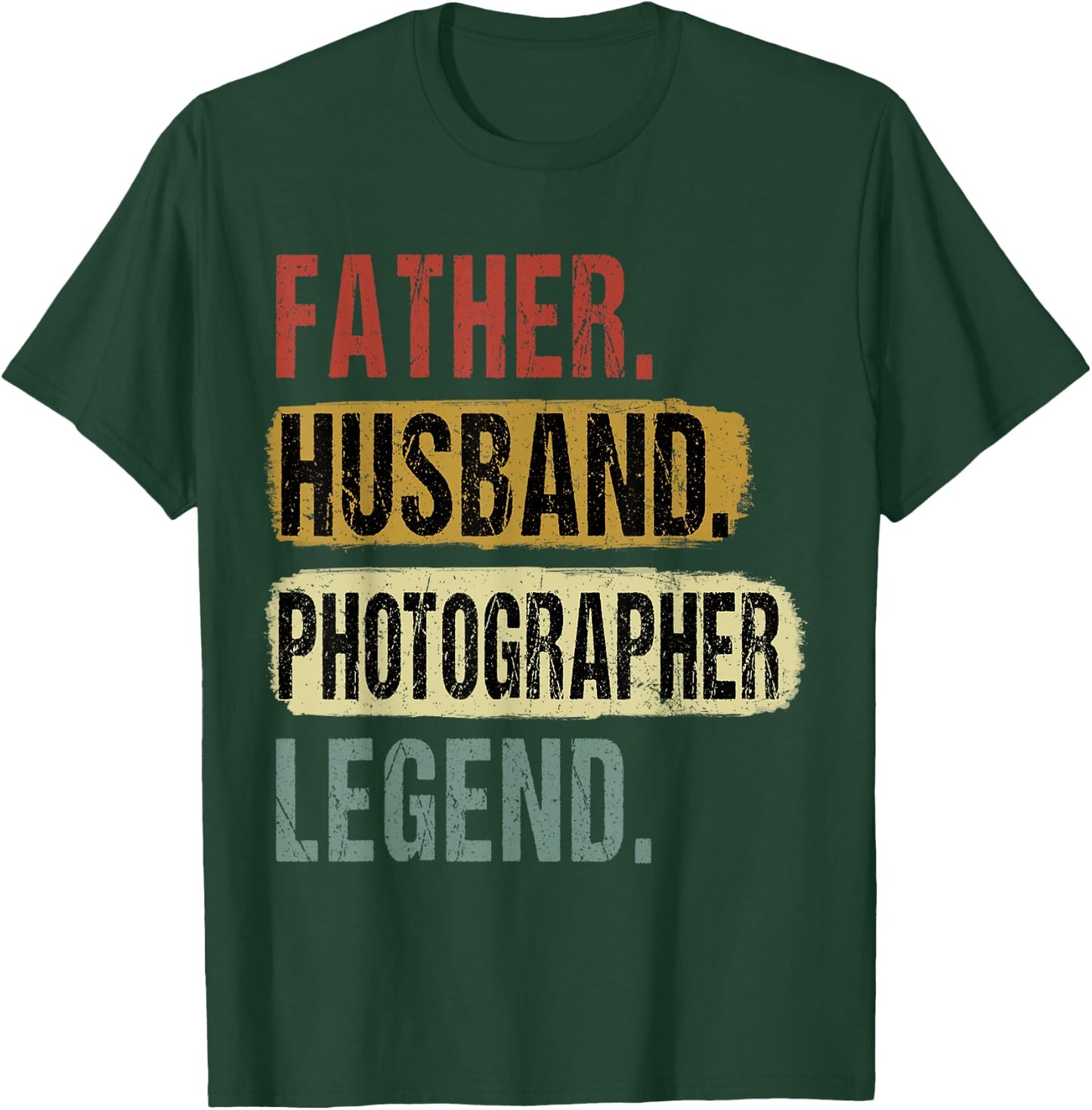 Father Husband Photographer Legend Vintage Dad Father's Day T-Shirt - T-Shirt | Forest