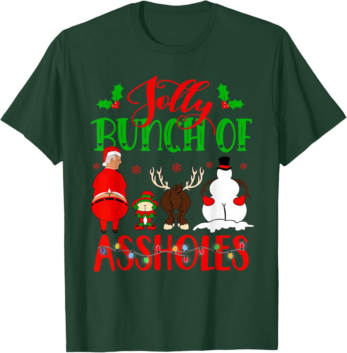 Jolly Bunch of Assholes Merry Christmas 2021 Toilet Paper T-Shirt - T-Shirt | Forest