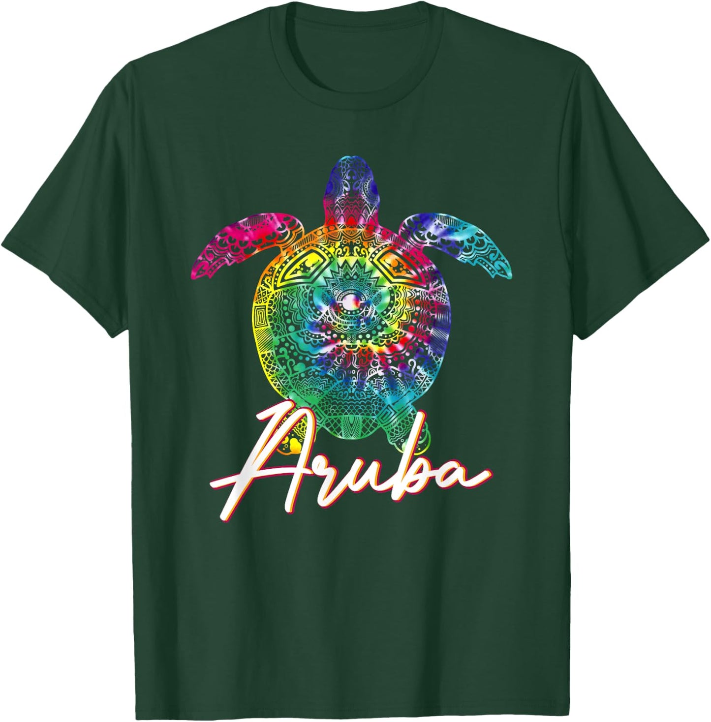 Aruba Tie Dye Sea Turtle Matching Family Vacation T-Shirt - T-Shirt | Forest