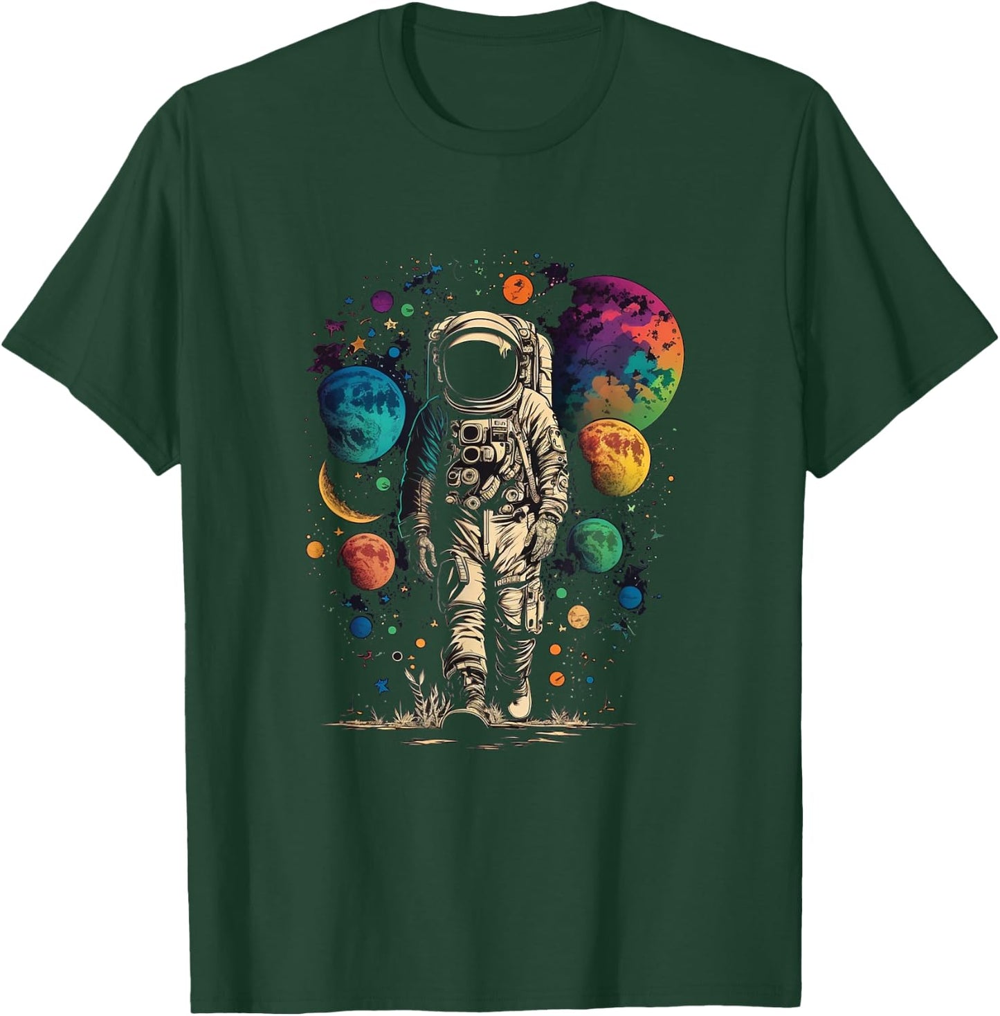 Astronaut Spaceman Universe Planets Galaxy T-Shirt - T-Shirt | Forest