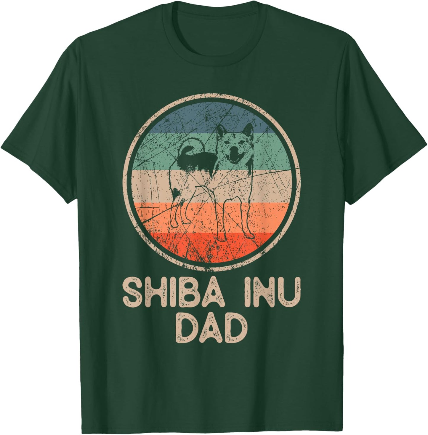 Shiba Inu Dog - Vintage Shiba Inu Dad Men Women T-Shirt - T-Shirt | Forest