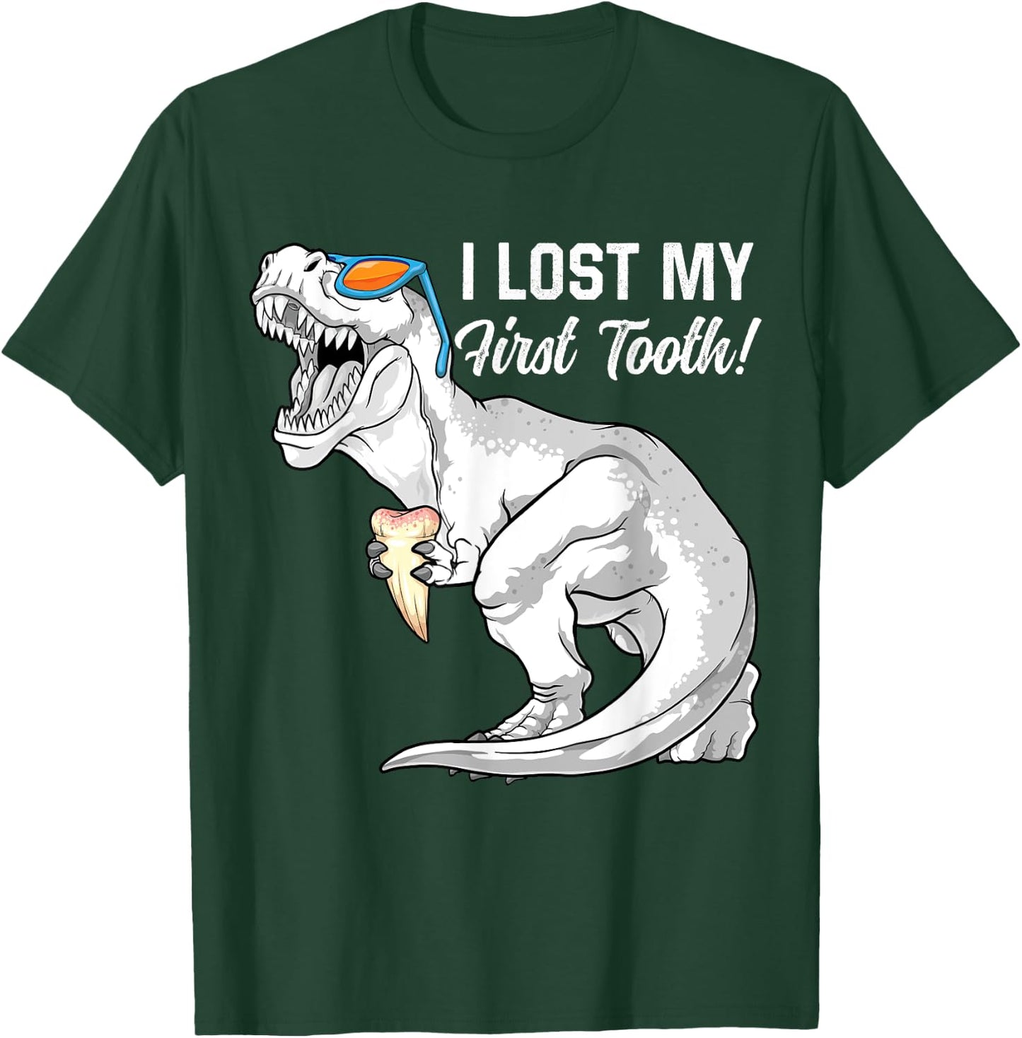 I Lost My First Tooth Dinosaur Baby Teeth Out Fairy T Rex T-Shirt - T-Shirt | Forest