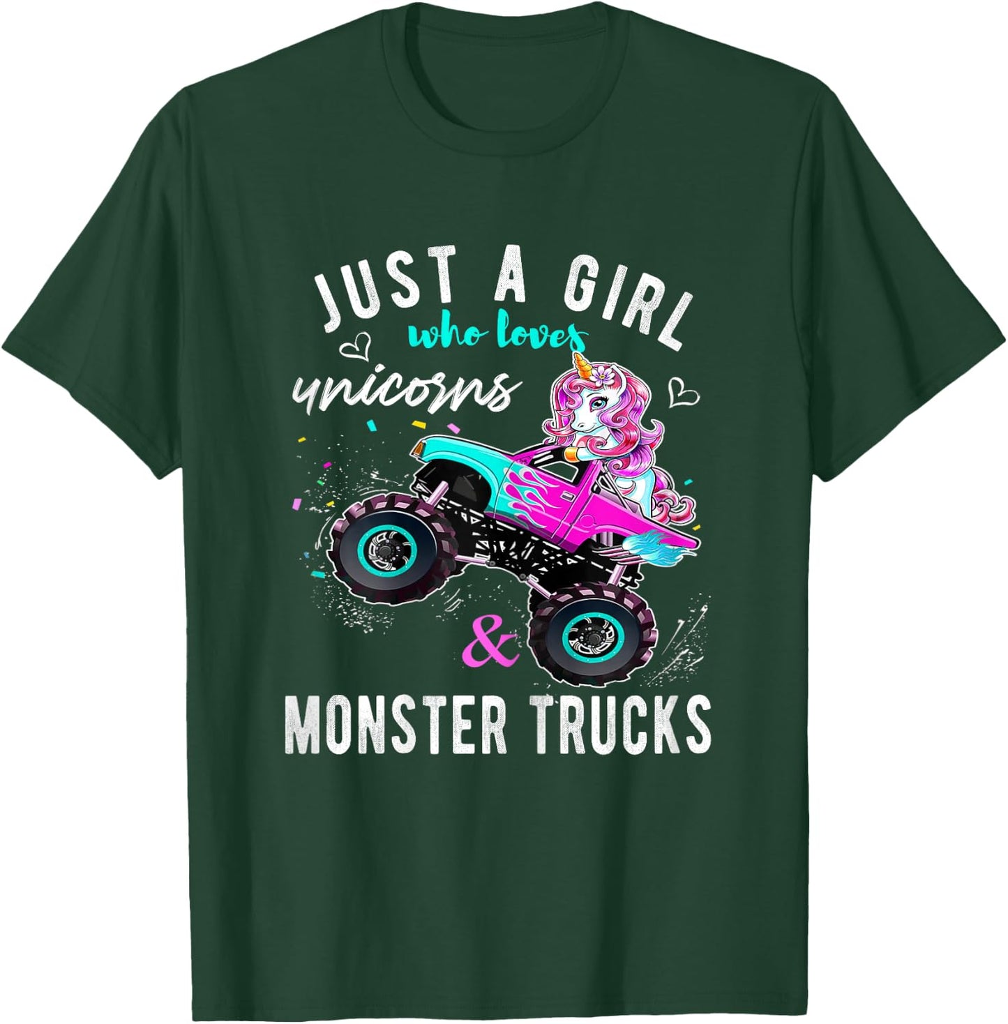 Unicorn Drive a Monster Truck -Unicorn Birthday Daughter T-Shirt - T-Shirt | Forest