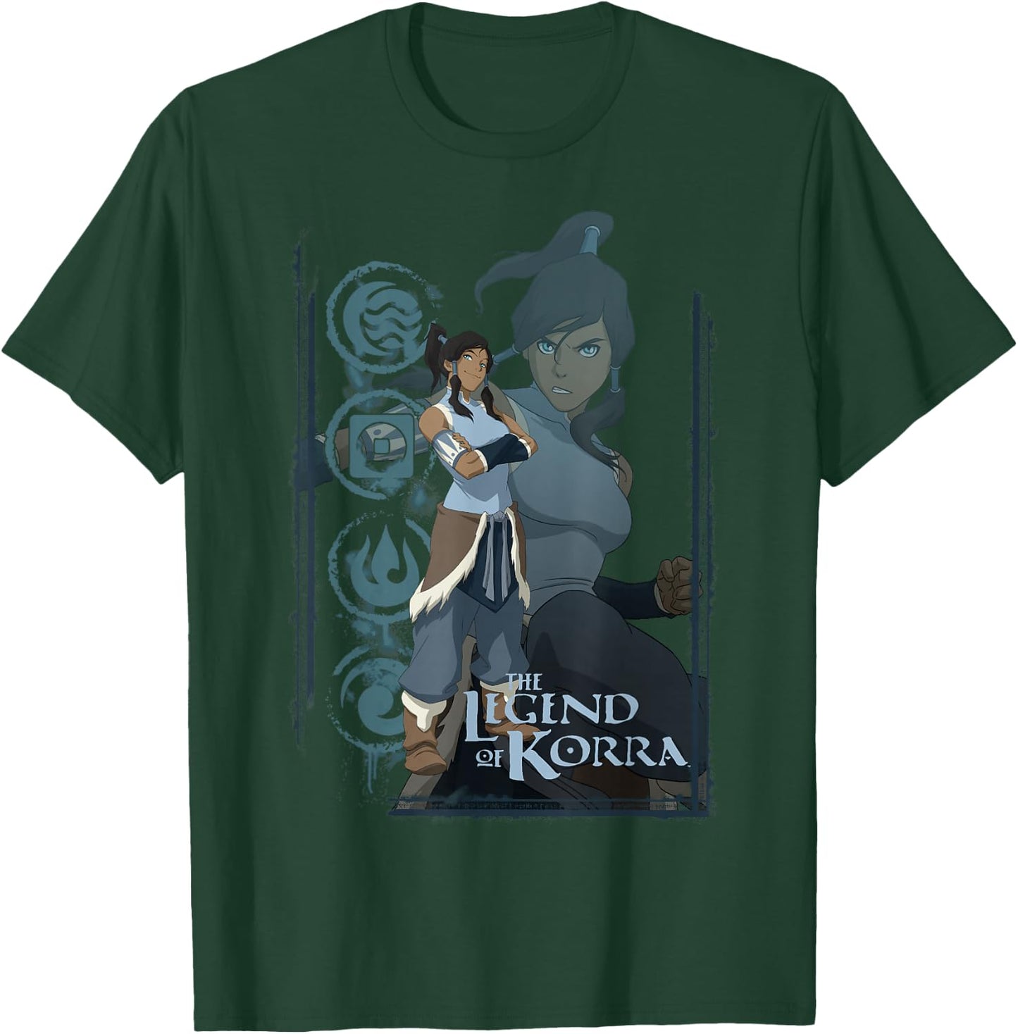 The Legend of Korra Element Symbol Collage Portrait T-Shirt - T-Shirt | Forest