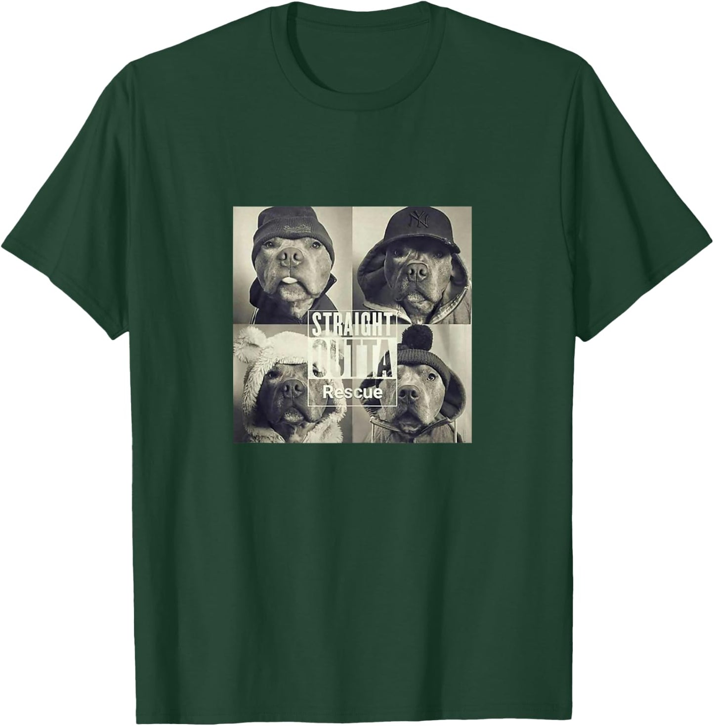 Straight Outta Rescue Pitbull T-Shirt - T-Shirt | Forest