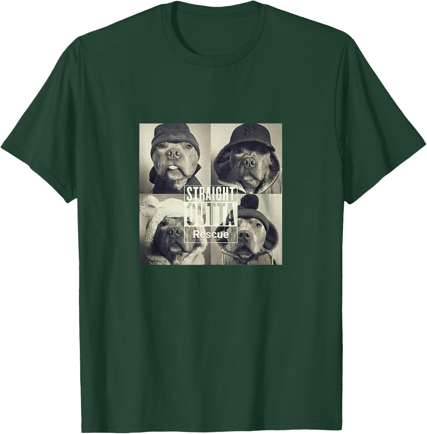 Straight Outta Rescue Pitbull T-Shirt - T-Shirt | Forest