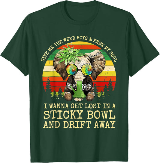 Cool Elephant Smoking Weed Bong Marijuana Cannabis Stoner T-Shirt - T-Shirt | Forest