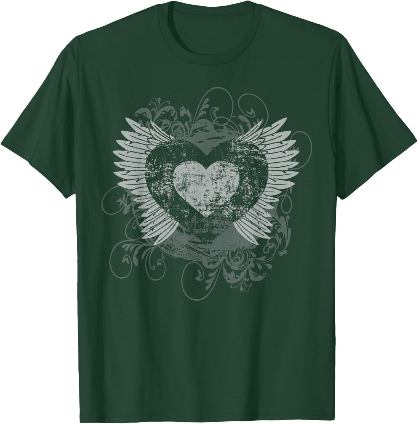 Aesthetic Y2k Fairy Wings Heart Alt Grunge T-Shirt - T-Shirt | Forest