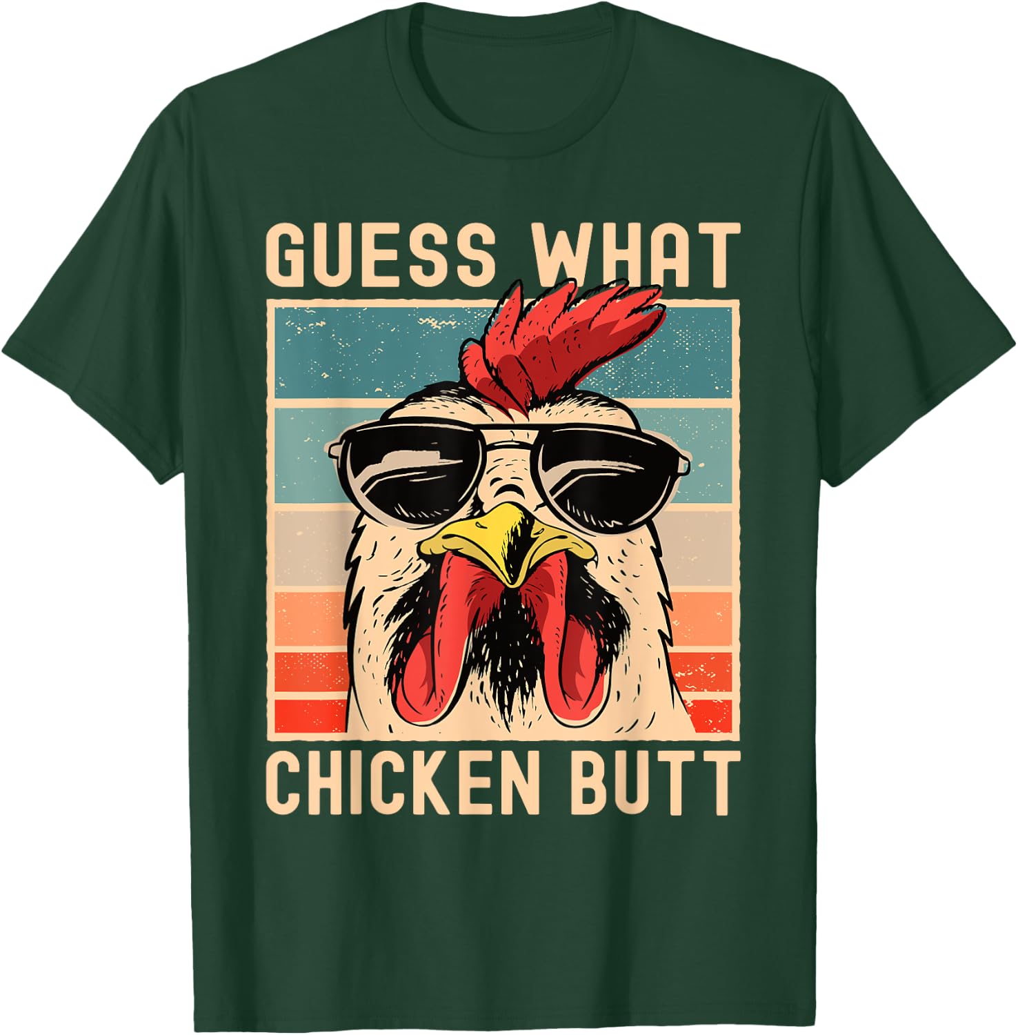 Chicken Meme Design | Guess What Chicken Butt Small T-Shirt - T-Shirt | Forest