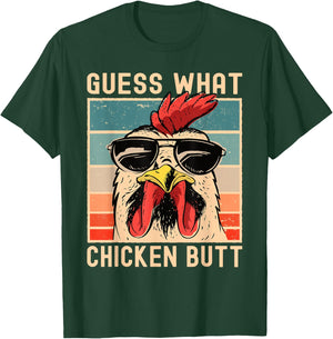 Chicken Meme Design | Guess What Chicken Butt Small T-Shirt - T-Shirt | Forest