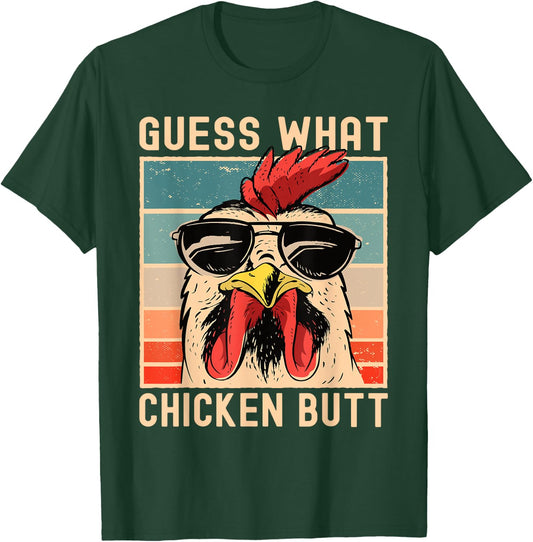 Chicken Meme Design | Guess What Chicken Butt Small T-Shirt - T-Shirt | Forest