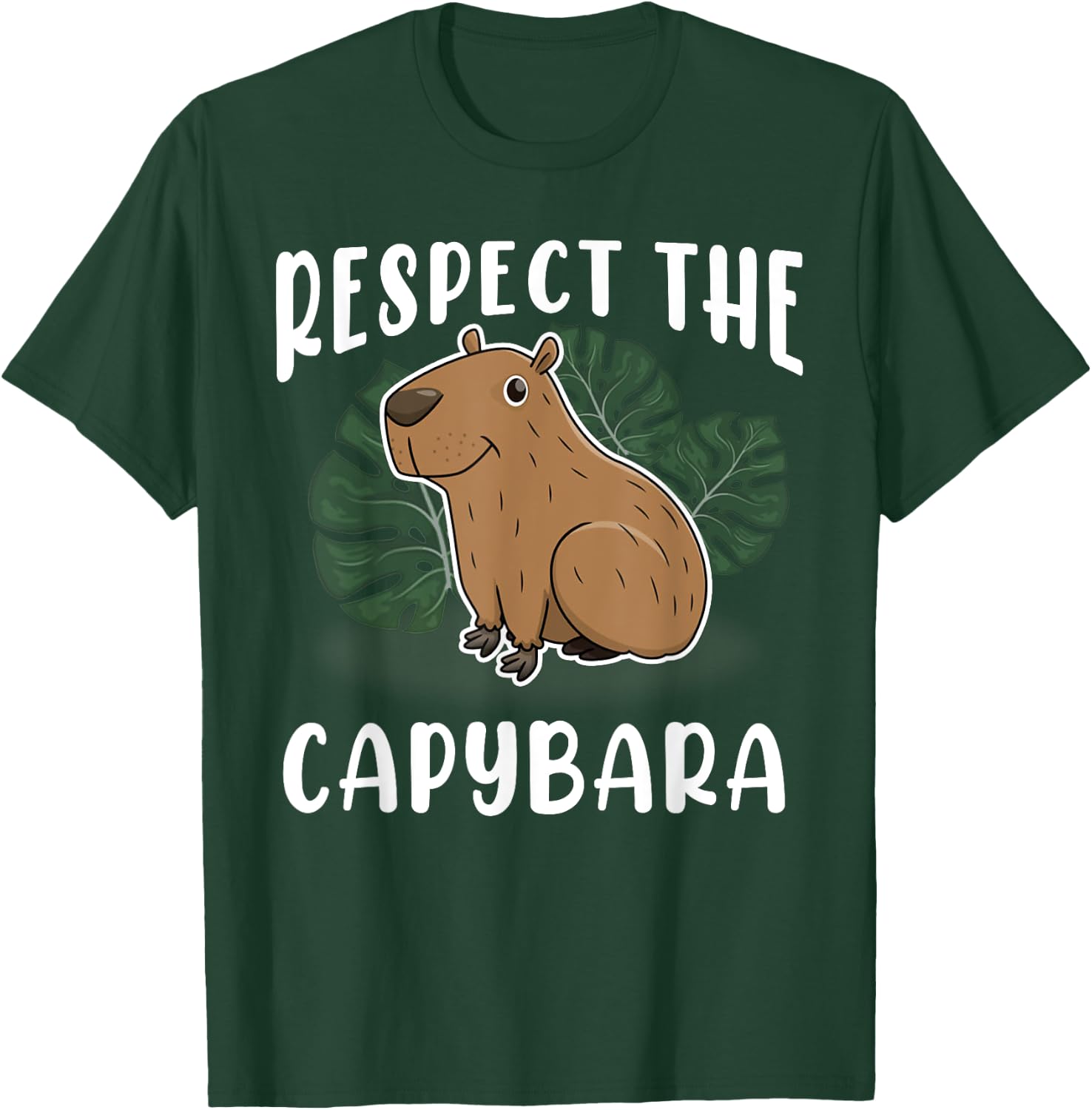 Vintage Retro Style Animal Respect The Capybara T-Shirt - T-Shirt | Forest