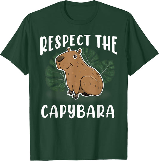 Vintage Retro Style Animal Respect The Capybara T-Shirt - T-Shirt | Forest