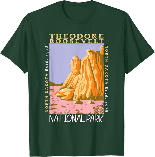 Theodore Roosevelt National Park Distressed Vintage T-Shirt - T-Shirt | Forest