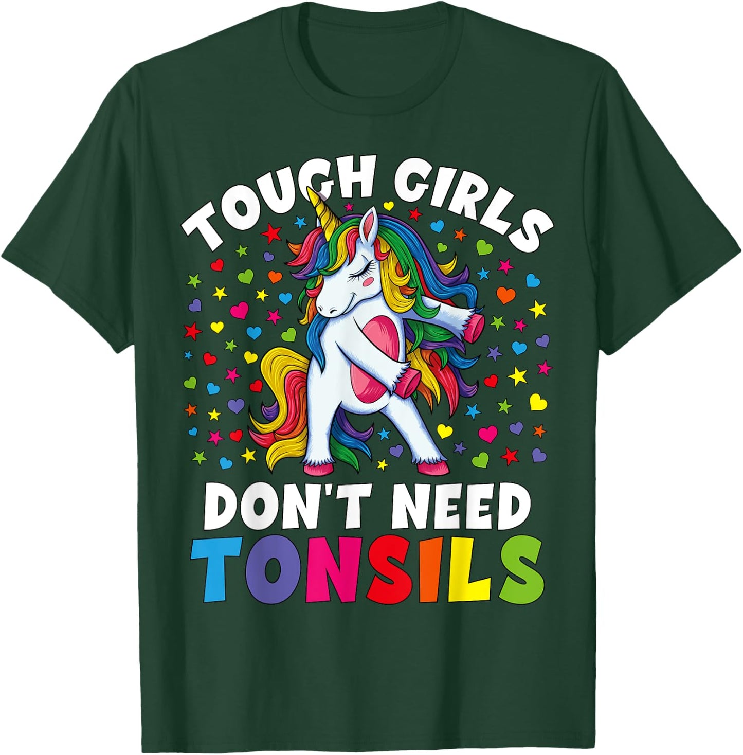 Tonsil Surgery Recovery Gift Girls Unicorn Tonsil Removal T-Shirt - T-Shirt | Forest