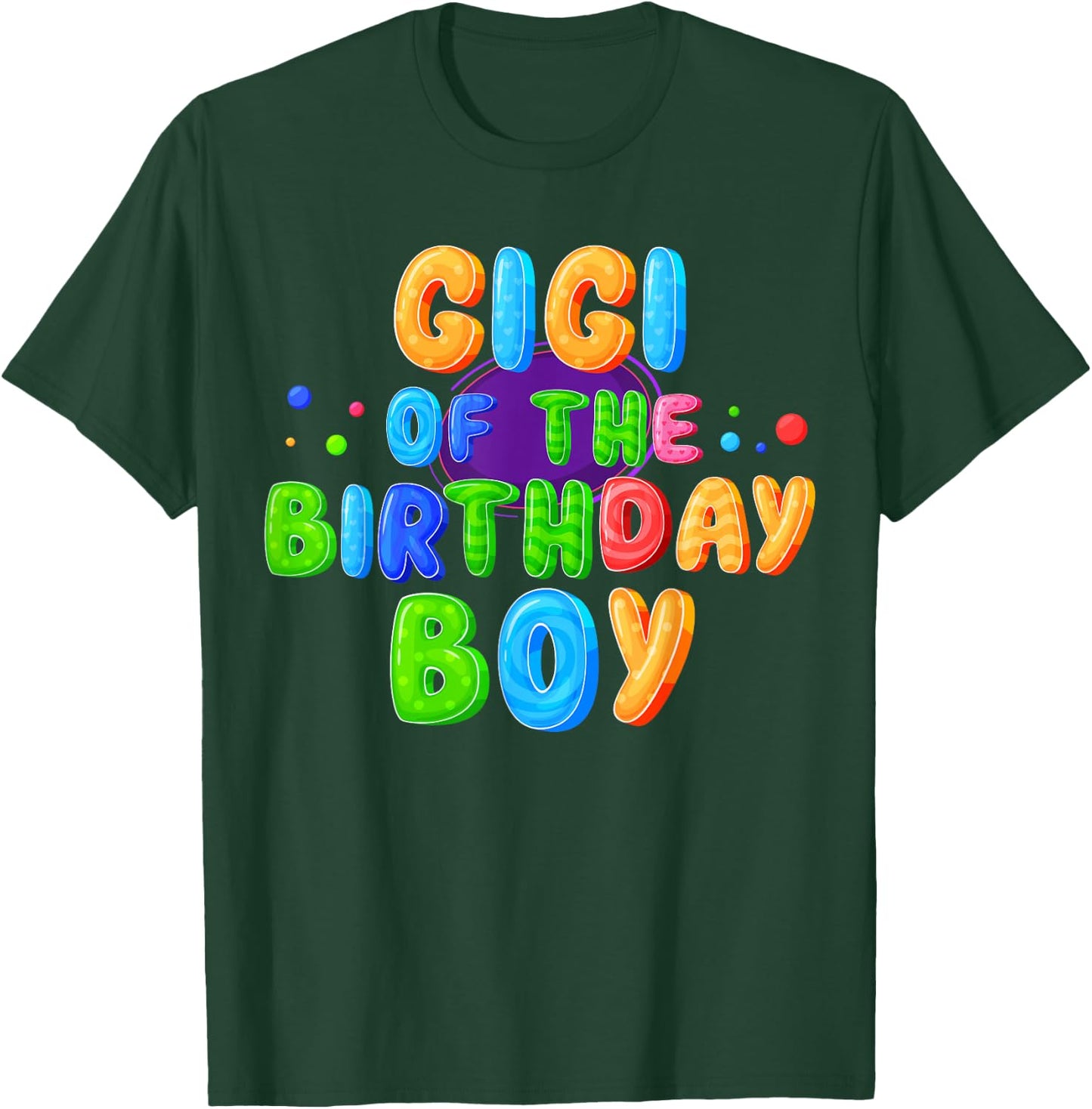 Gigi of The Birthday Boy Color Balloon Matching Family Party T-Shirt - T-Shirt | Forest