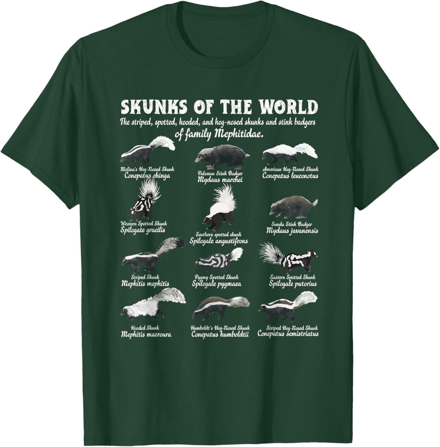 Skunk Tail Skunks Of The World Mephitidae Skunk Whisperer T-Shirt - T-Shirt | Forest