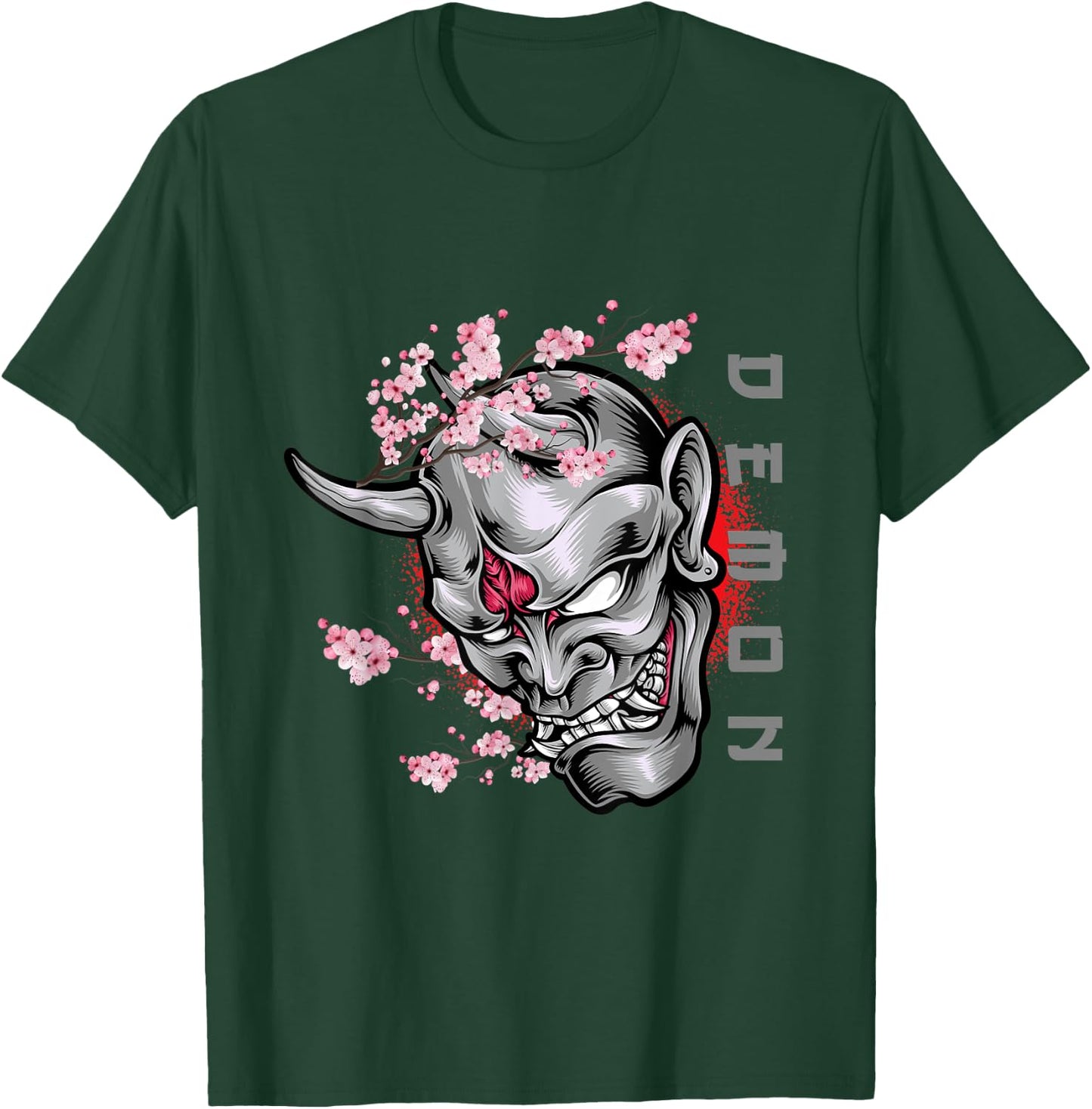 Cool Japanese Demon Oni Face Otaku Anime Style Manga Art T-Shirt - T-Shirt | Forest