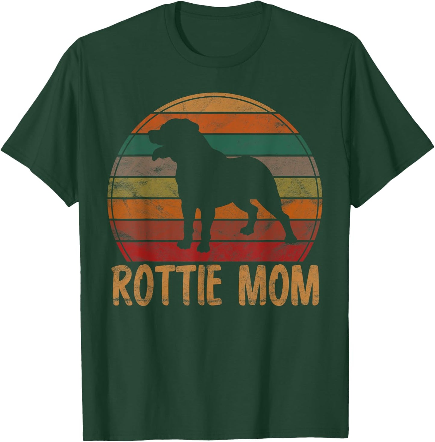 Retro Rottweiler Mom Gift Rott Dog Mother Pet Rottie Mama T-Shirt - T-Shirt | Forest