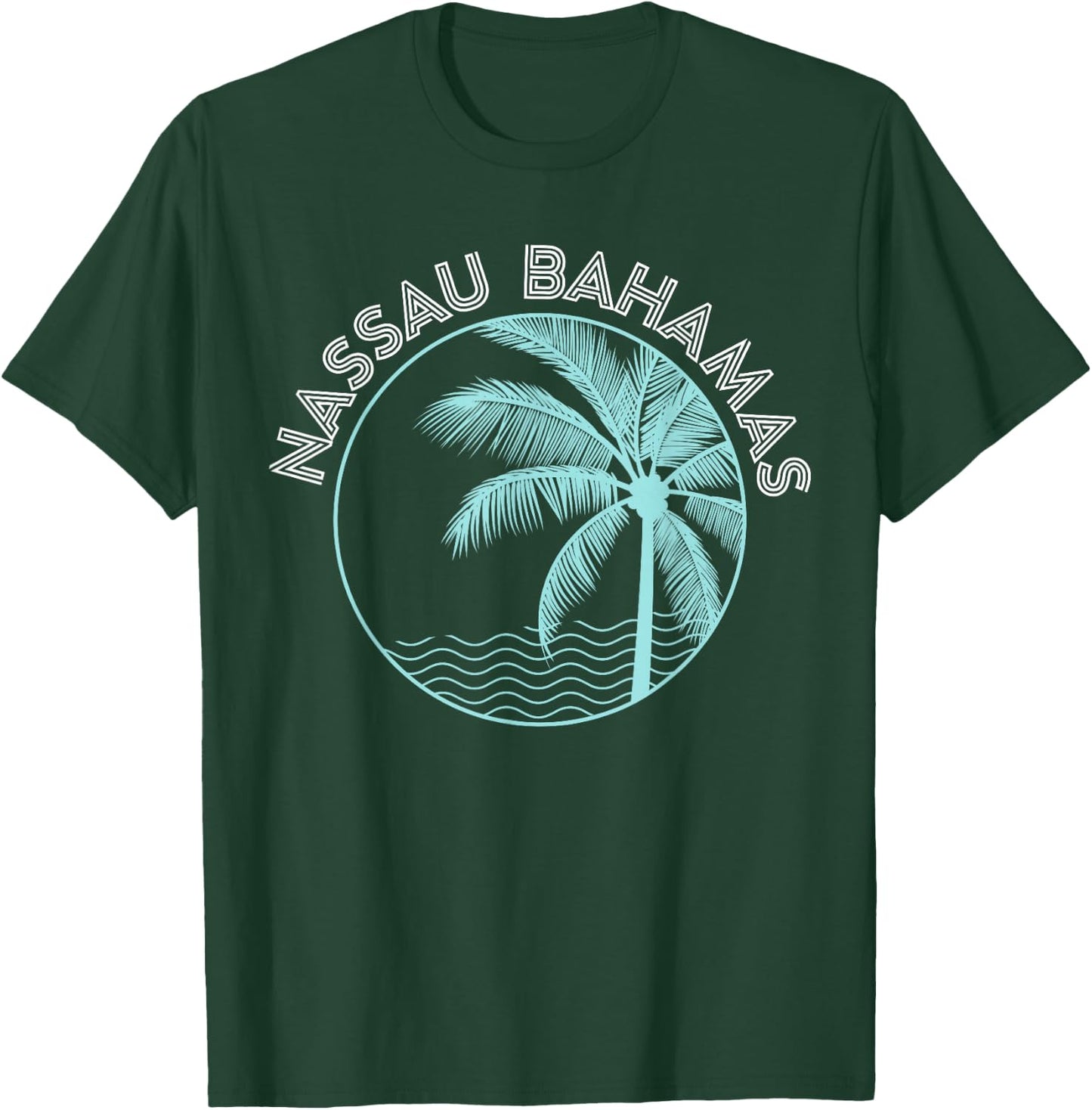 Nassau Bahamas Vintage Printed Sunset T-Shirt - T-Shirt | Forest