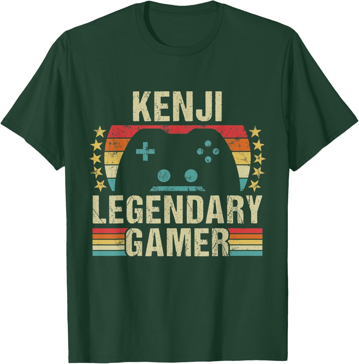 Kenji Gamer Retro Gaming Vintage Game Personalized 70s T-Shirt - T-Shirt | Forest