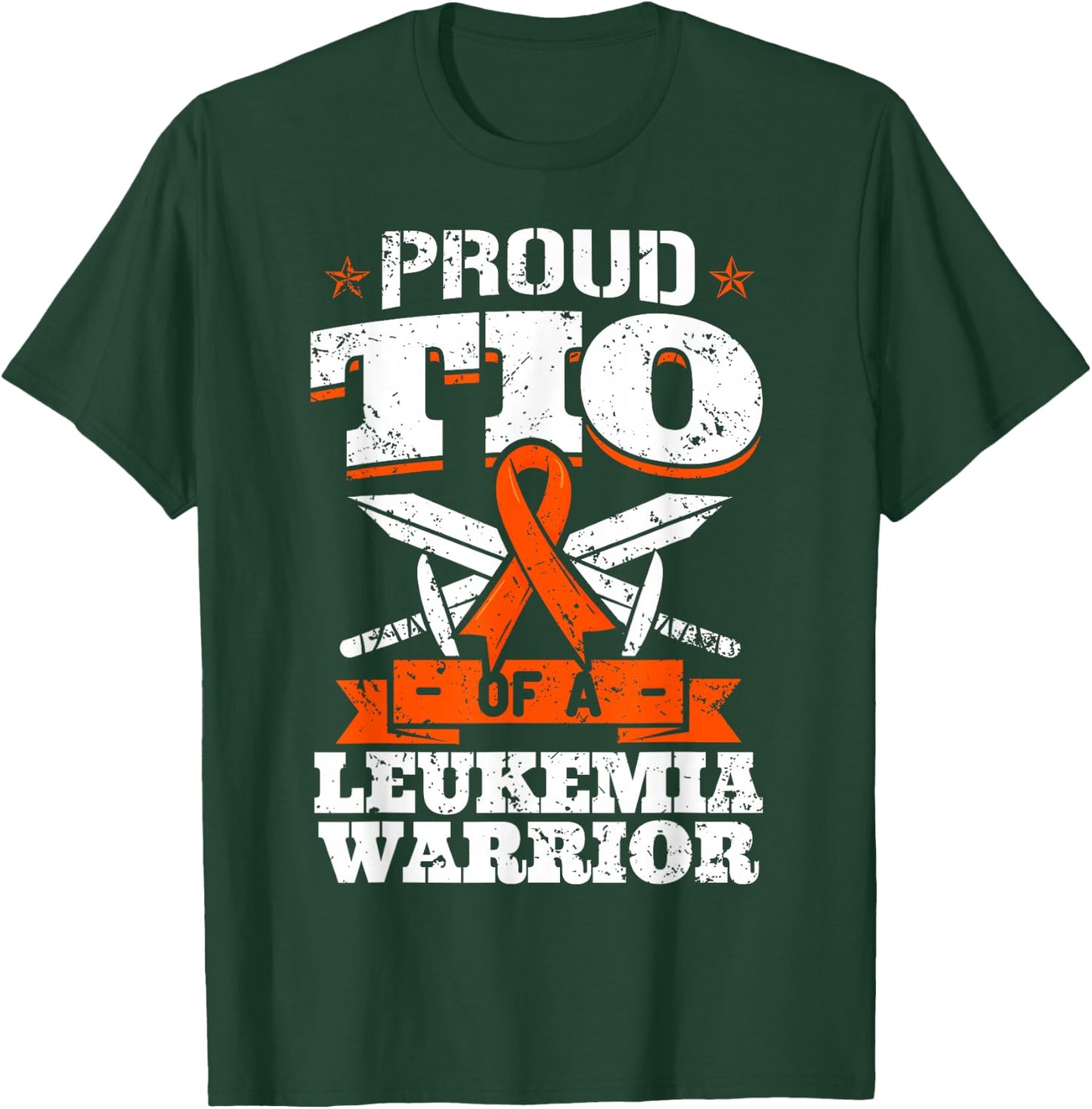 Proud Tio Of A Leukemia Warrior Uncle Awareness Blood Cancer T-Shirt - T-Shirt | Forest