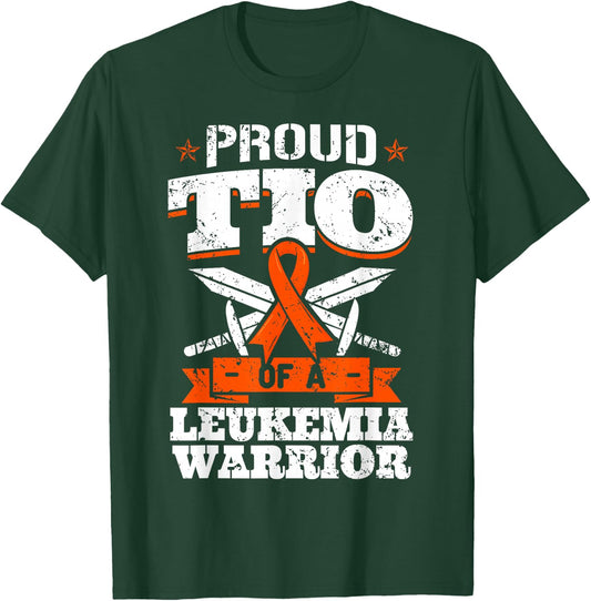 Proud Tio Of A Leukemia Warrior Uncle Awareness Blood Cancer T-Shirt - T-Shirt | Forest