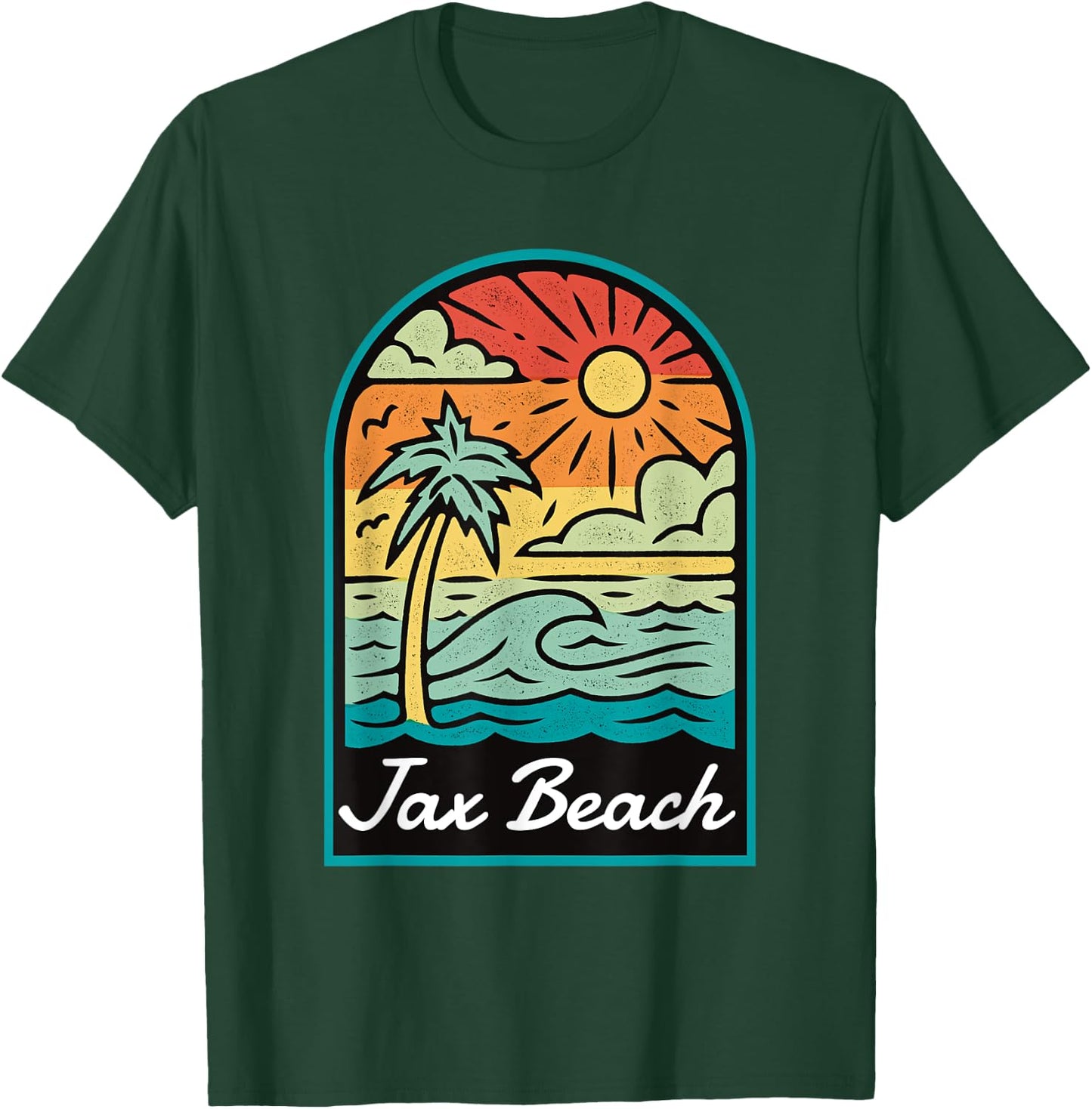 Jax Beach Florida Vintage Women Kids T-Shirt - T-Shirt | Forest
