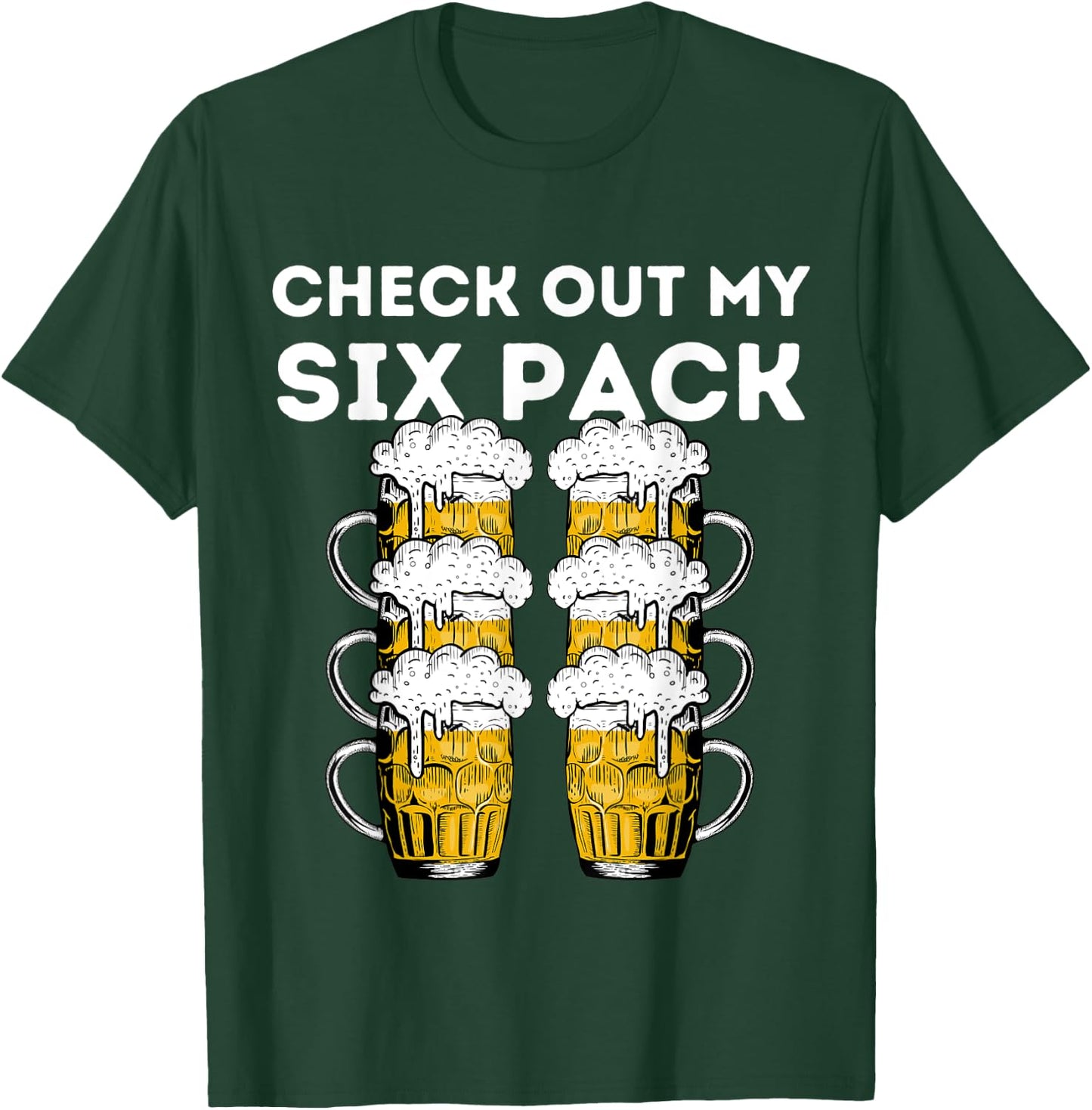 Funny Beer Abs Check Out My Six Pack Drinking Party Lover T-Shirt - T-Shirt | Forest