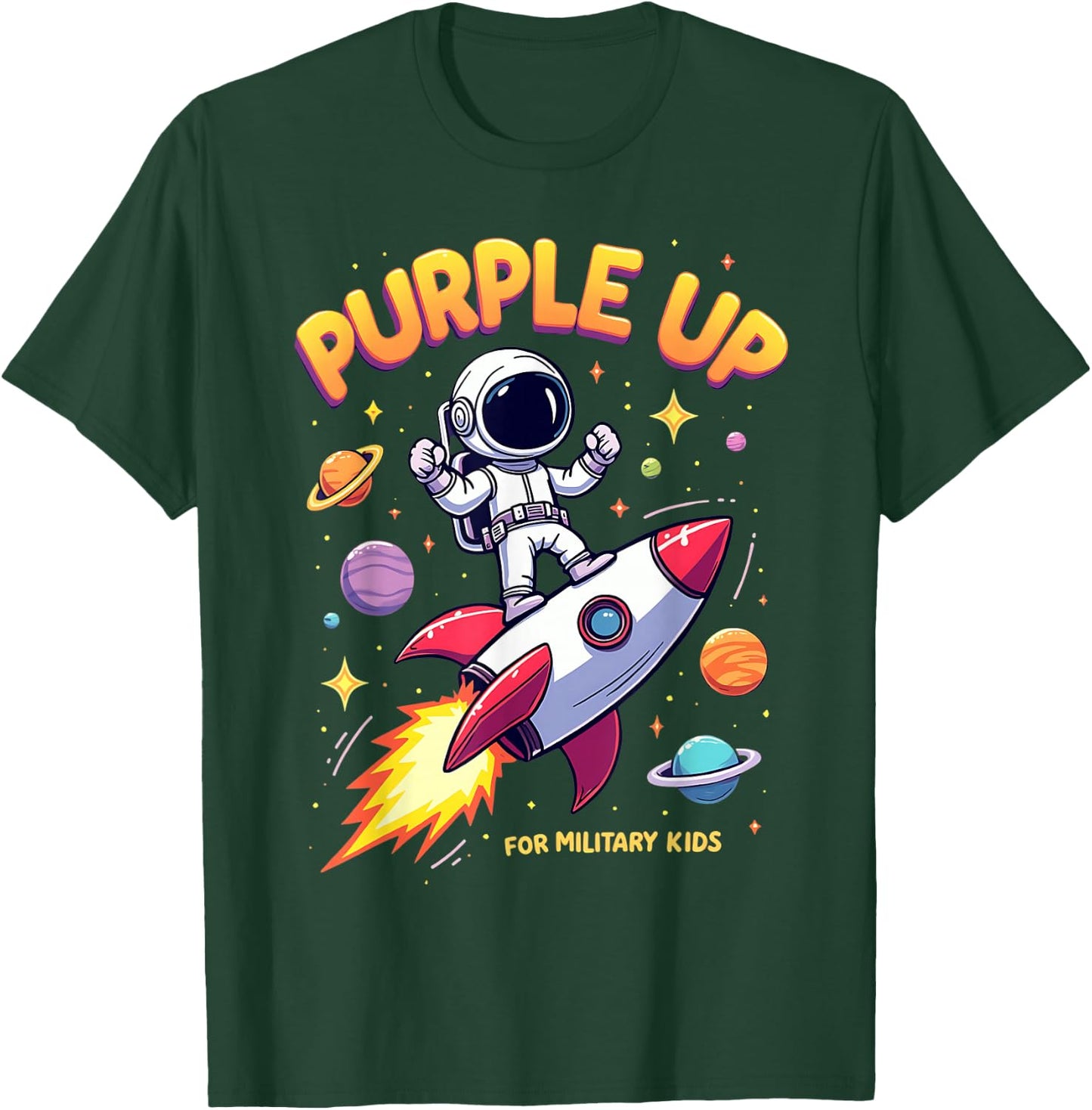 Purple Up For Space Astronaut Military Kids Military Child T-Shirt - T-Shirt | Forest