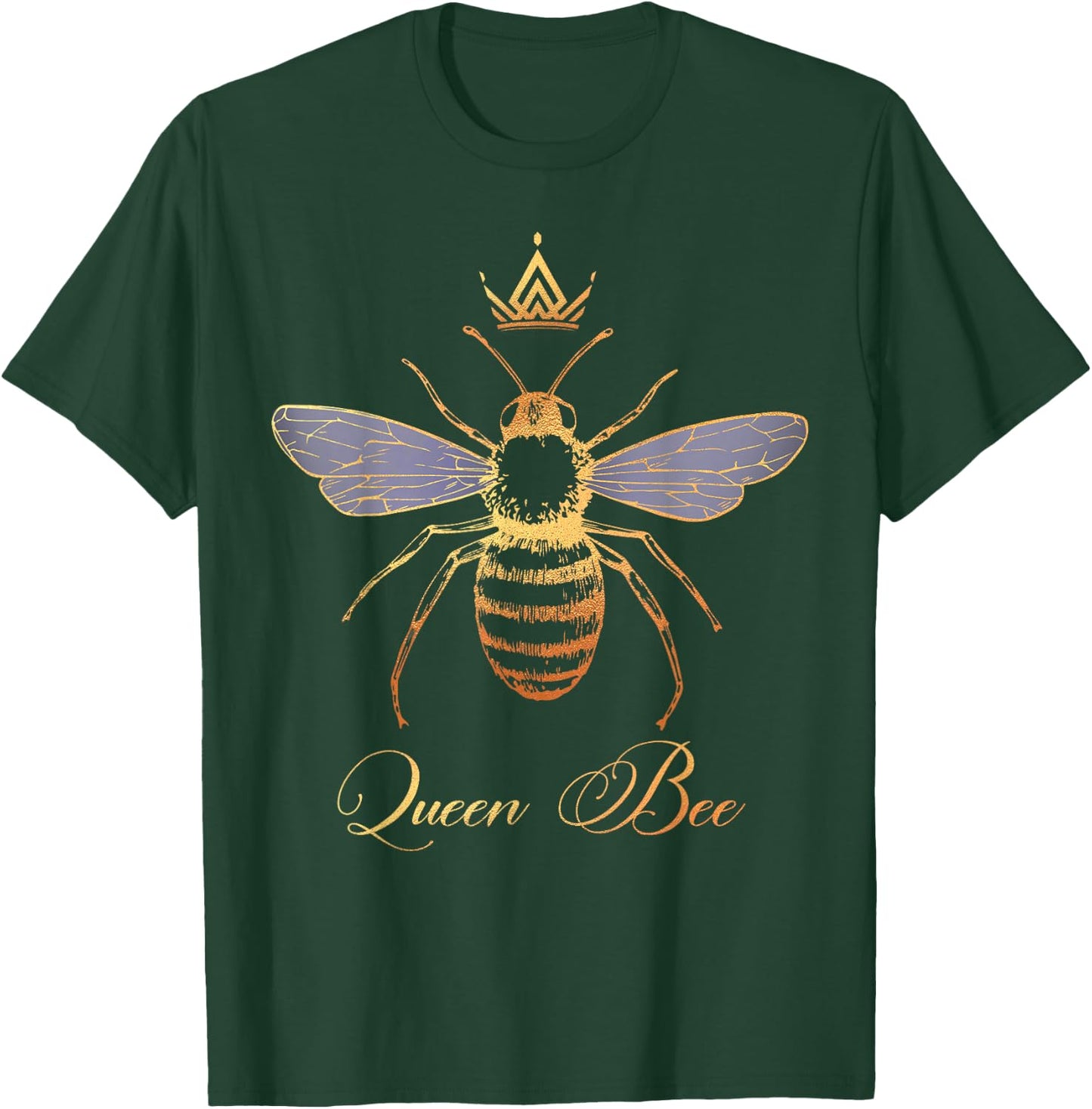 Queen Crown Bee Beekeeping Honey Lover Keeper Women Gift T-Shirt - T-Shirt | Forest