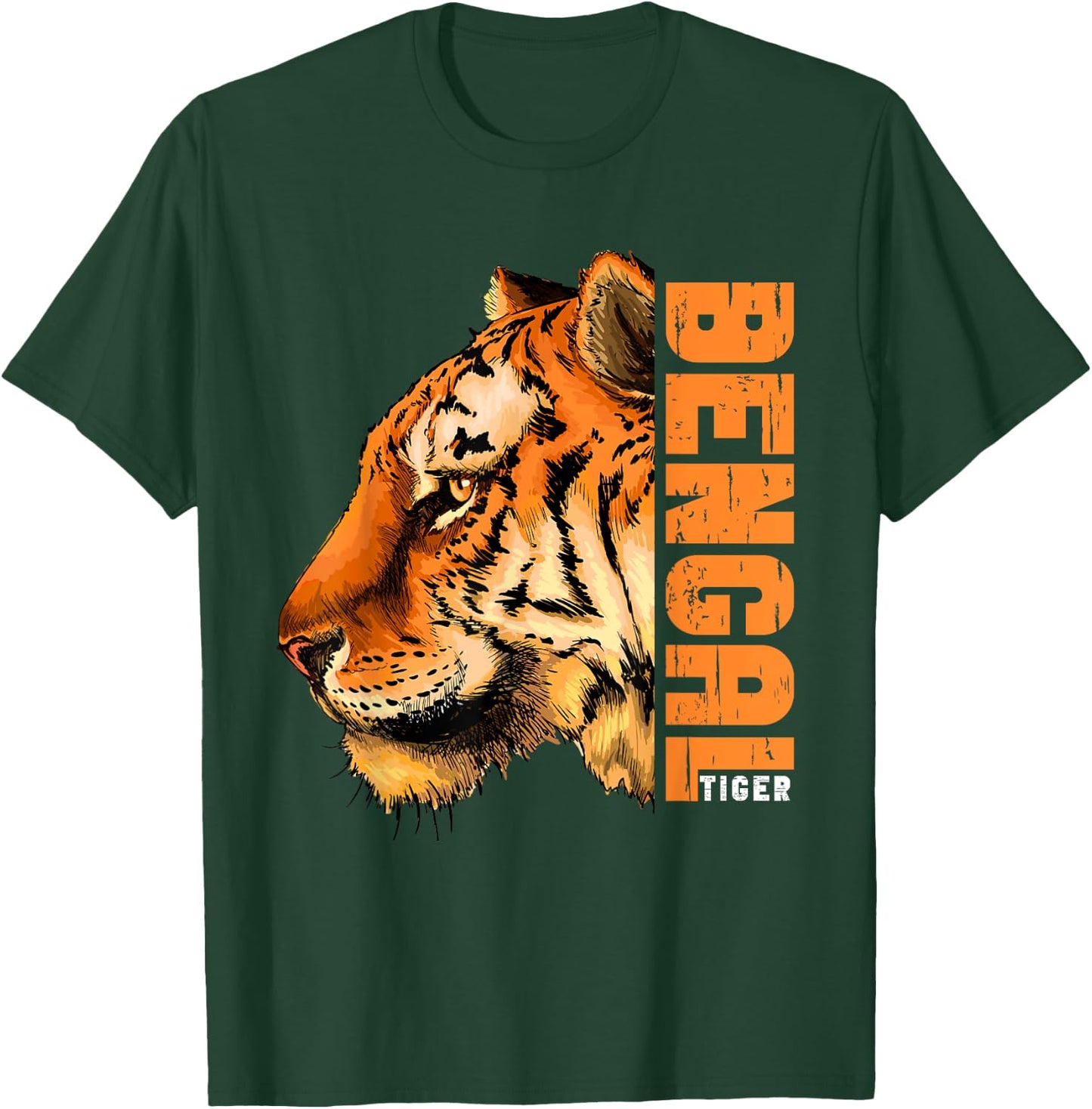 Retro Vintage Bengal Tiger Face Wild Tiger Face T-Shirt - T-Shirt | Forest