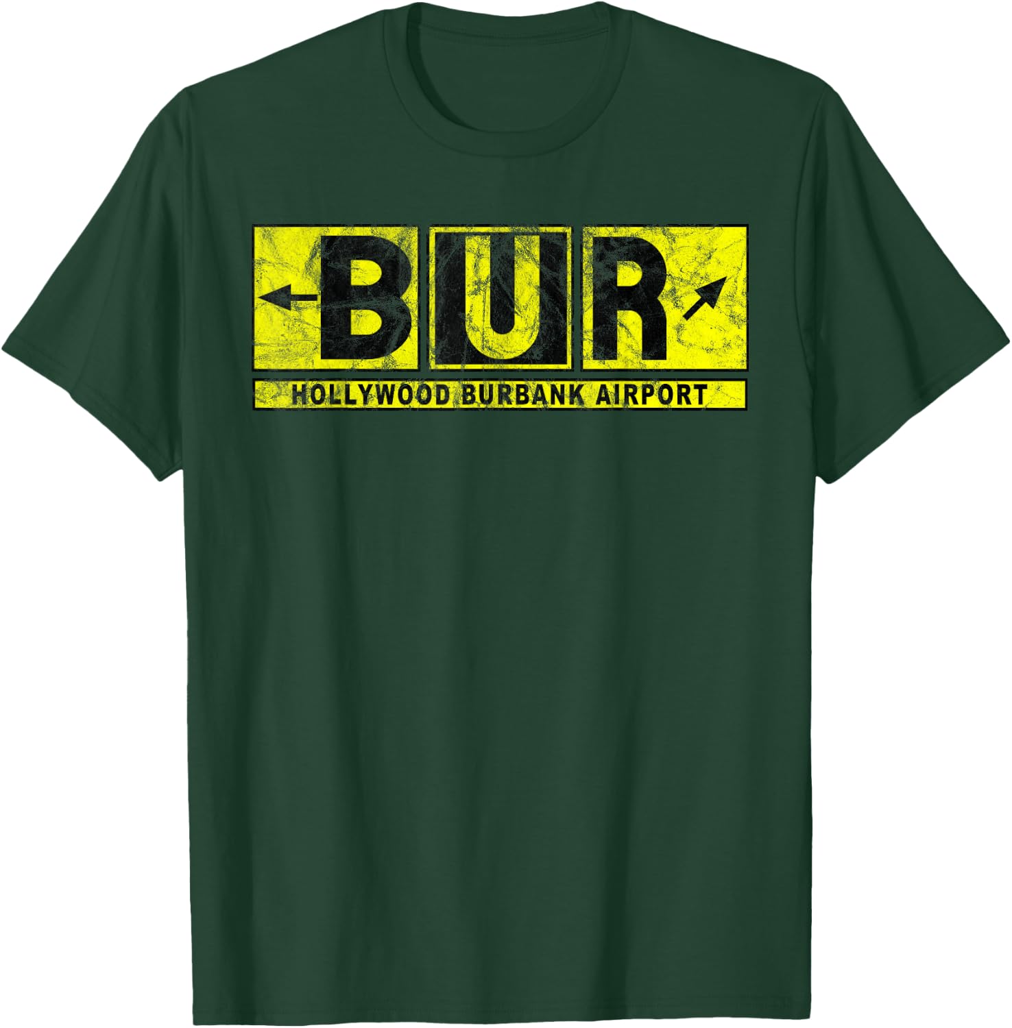 BUR Hollywood Burbank Airport Taxiway Sign Pilot Vintage T-Shirt - T-Shirt | Forest