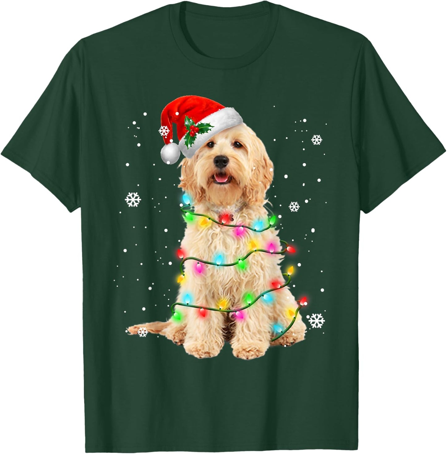 Goldendoodle Dog Tree Christmas Sweater Xmas Pet Dogs Gifts T-Shirt - T-Shirt | Forest