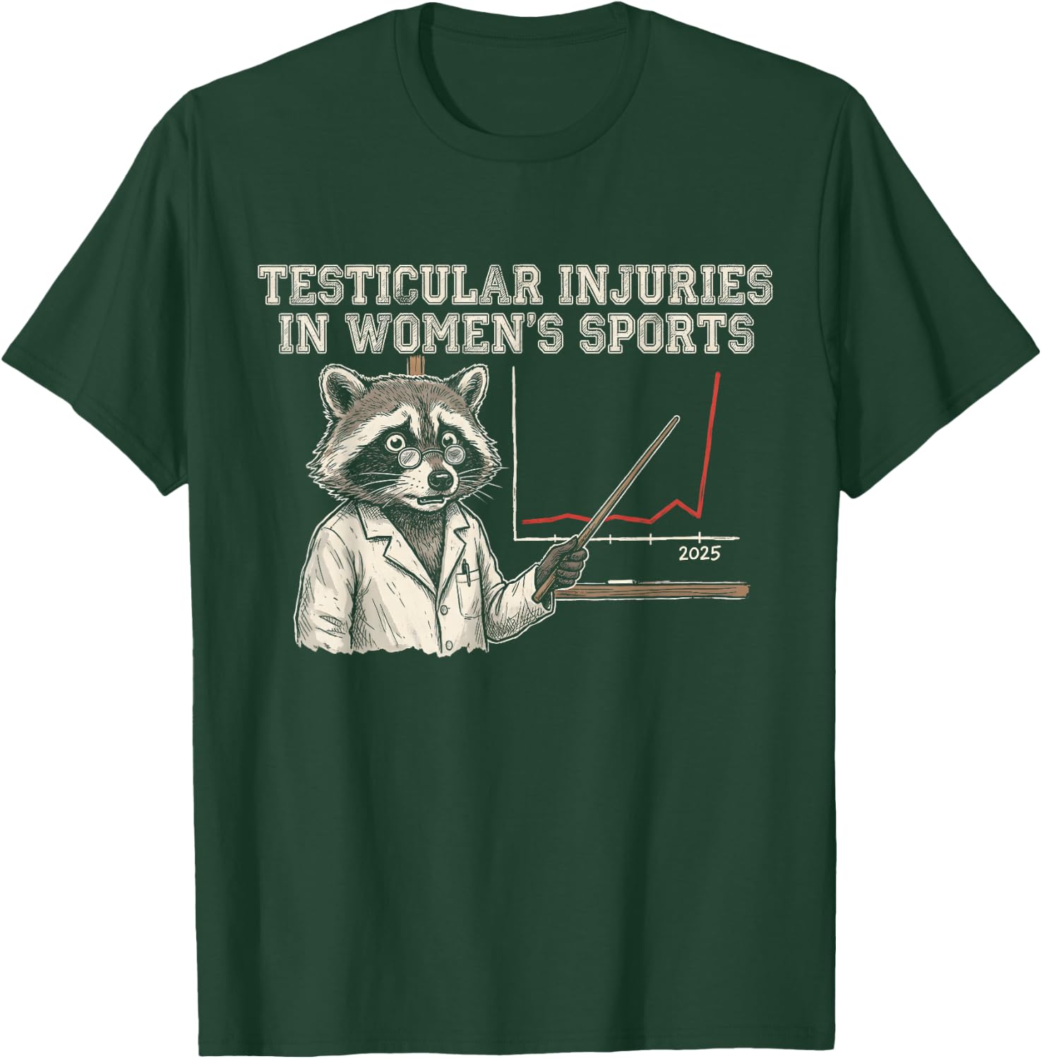 Testicular Injuries in Sports Raccoon T-Shirt - T-Shirt | Forest