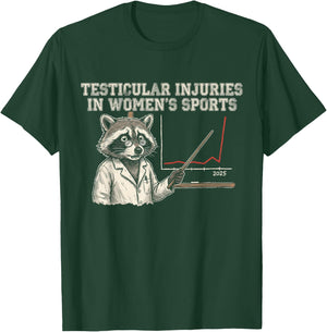 Testicular Injuries in Sports Raccoon T-Shirt - T-Shirt | Forest