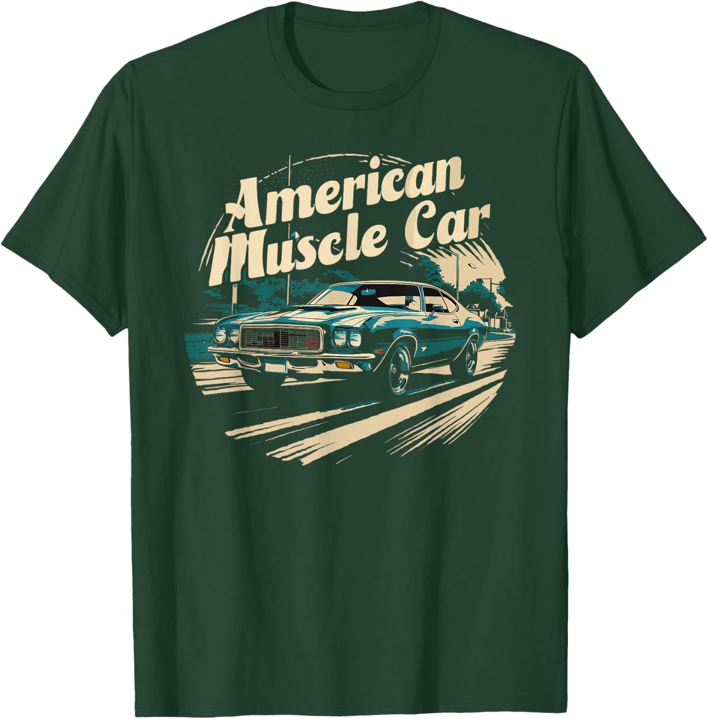 Muscle Car American Vintage Classic Funny Car Graphic T-Shirt - T-Shirt | Forest