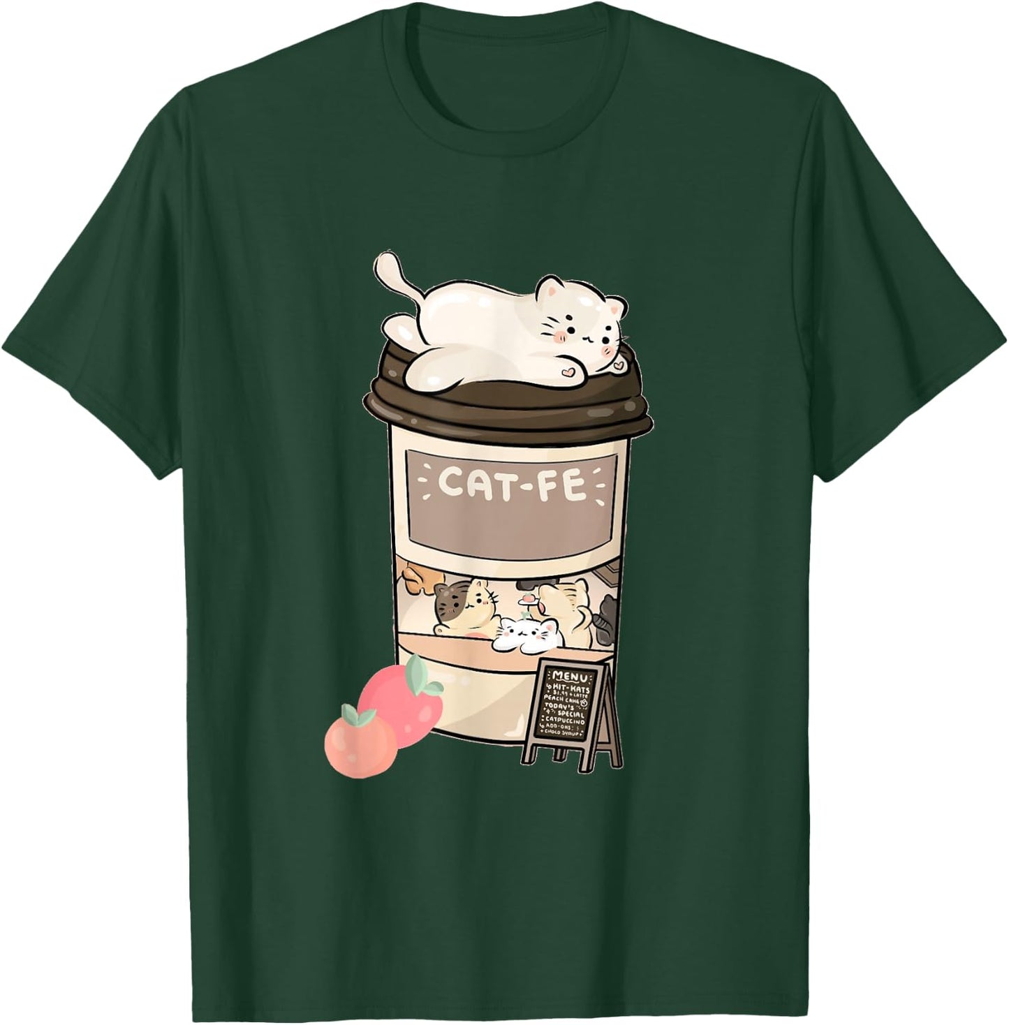 Cute Cat Cafe, Kawaii Cat Coffee, Anime Neko Kitty, Cat Puns T-Shirt - T-Shirt | Forest