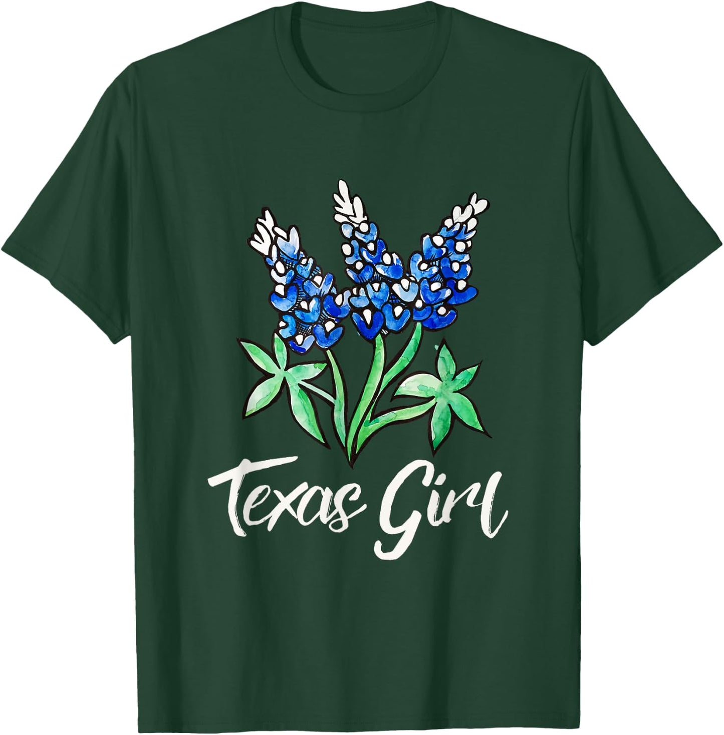 Texas Girl Bluebonnet Shirt Texas Cowgirl Rodeo Pride T-Shirt - T-Shirt | Forest