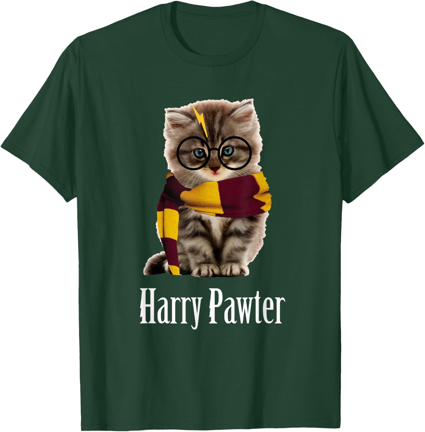 Magic Cat with Glasses, Harry Pawter Funny Small T-Shirt - T-Shirt | Forest