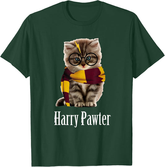 Magic Cat with Glasses, Harry Pawter Funny Small T-Shirt - T-Shirt | Forest