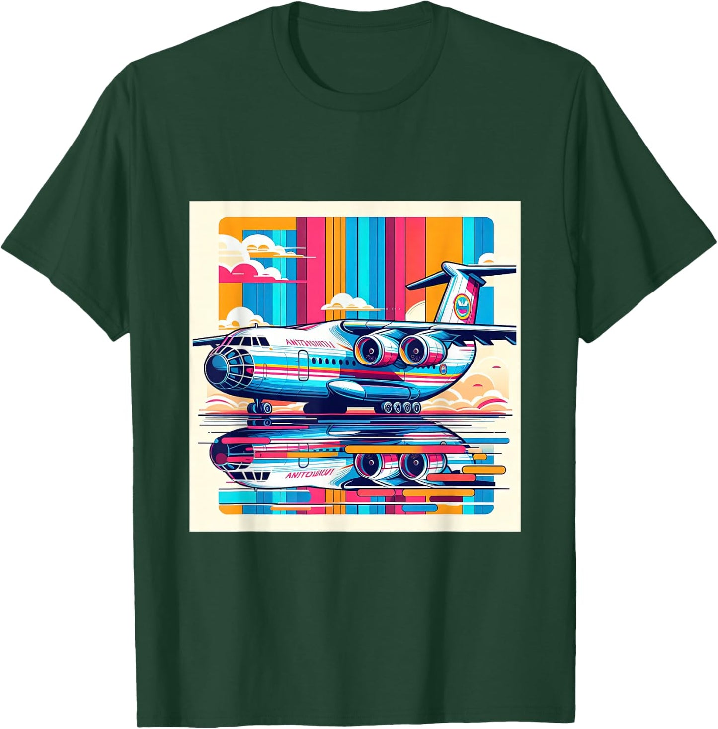 Antonov AN 225 Airplane Retro Style T-Shirt - T-Shirt | Forest